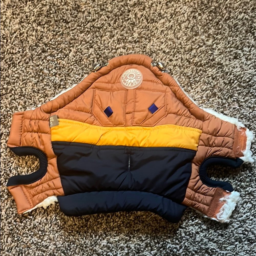 Stylish Brown and Yellow Dog Jacket